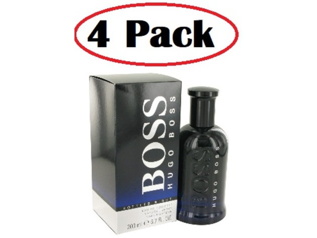 4 Pack of Boss Bottled Night by Hugo Boss Eau De Toilette Spray 6.7 oz