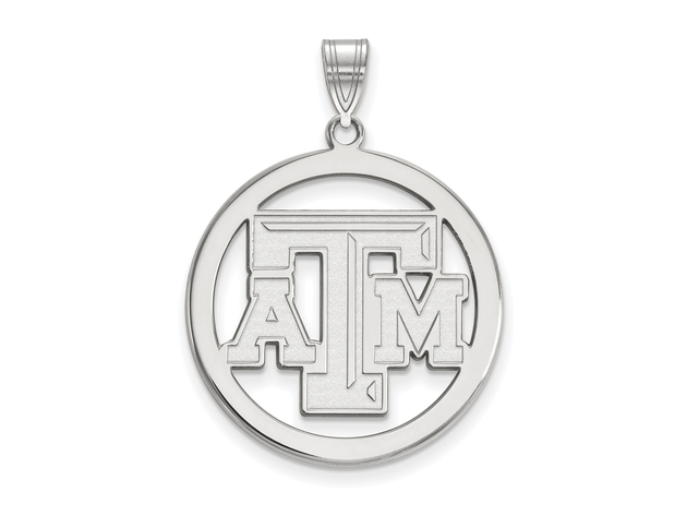 NCAA Sterling Silver Texas A&M U. L Circle Pendant