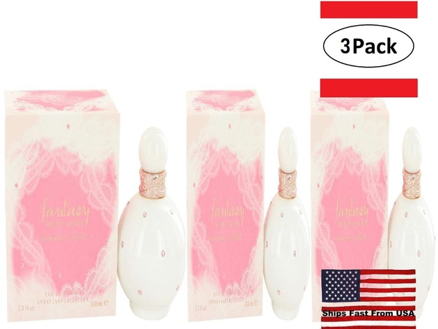 3 Pack Fantasy by Britney Spears Eau De Parfum Spray (Intimate Edition) 3.3 oz for Women