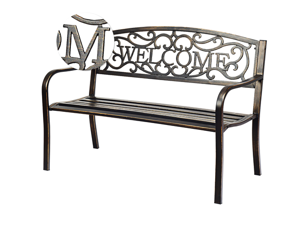 Costway Garden Bench Outdoor Furniture Porch Path Loveseat Chair - Bronze