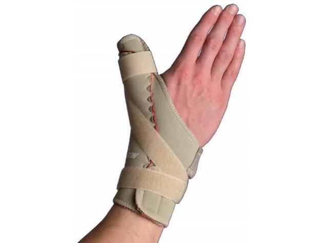 Thermoskin Thumb Spica Brace with Thumb Spica support and Trioxon Lining, Left, X Small: 4 1/2 to 6 5/4 Inches, Beige