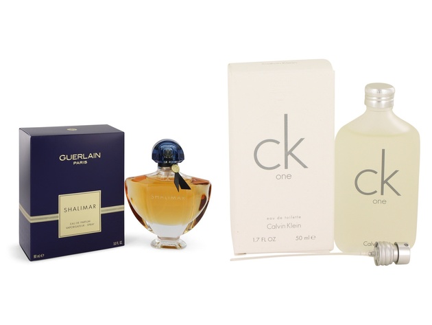 Gift set  SHALIMAR by Guerlain Eau De Parfum Spray 3 oz And  CK ONE EDT Pour/Spray (Unisex) 1.7 oz