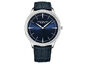 Silhouette Quartz 41mm Classic Watch - Silver Dial with Blue Leather