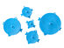 UniLid: One Lid Fits All 5-Piece Set (Blue Topaz)