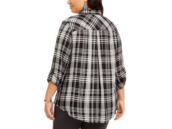 women's black oversized button up shirt