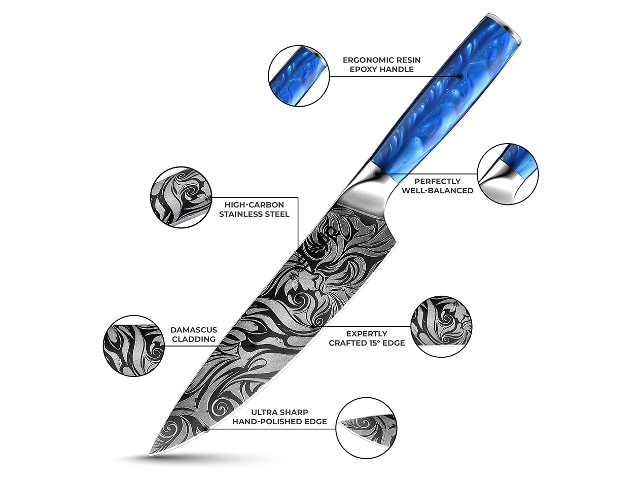 Seido Tengoku 10-Piece Damascus Chef Knife Set