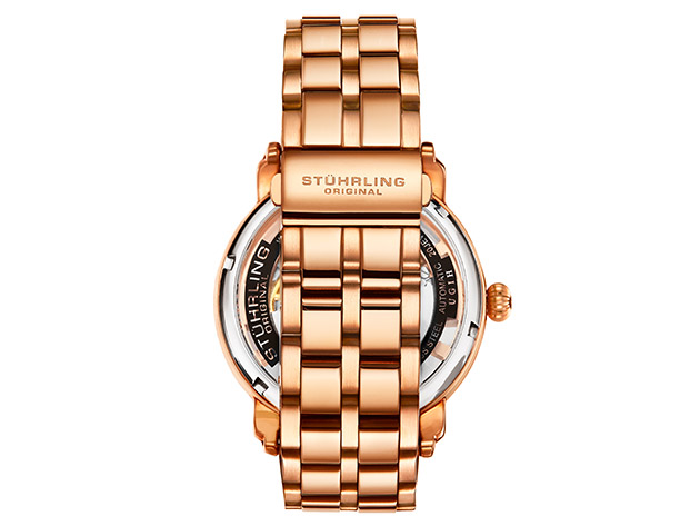 Stührling Winchester 3964 Automatic 42mm Skeleton Watch (Rose Gold)