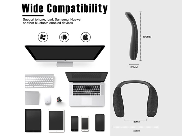 Portable Bluetooth Wireless Neckband Speakers