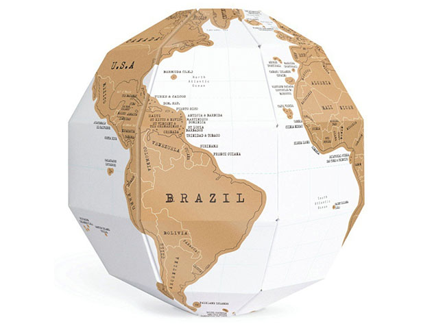 3D DIY World Globe Scratch Map