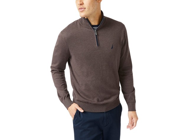 Nautica Men's Classic-Fit Navtech Quarter-Zip Sweater Beige Size Small