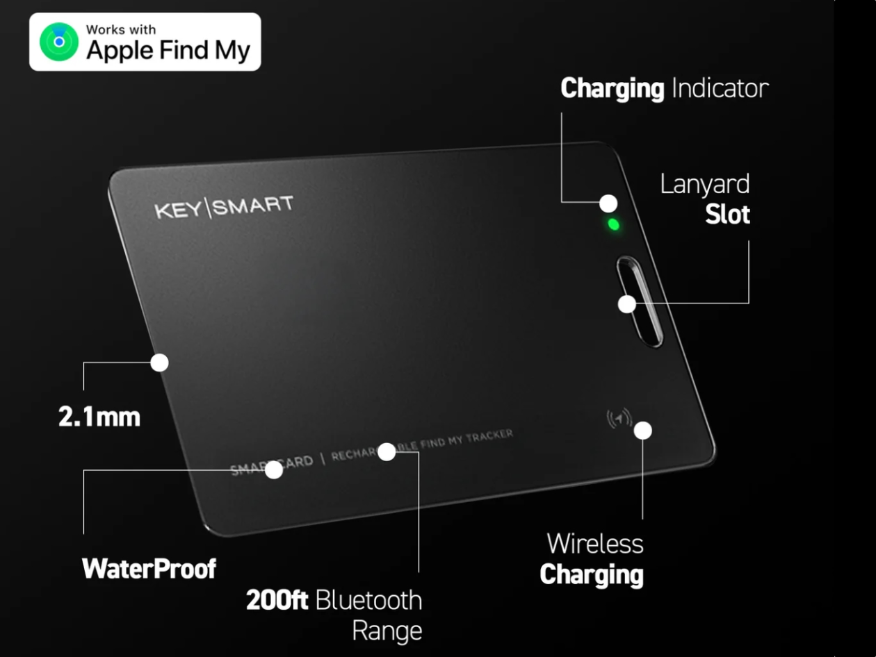 KeySmart® SmartCard v2 - Works With Apple Find My | Wireless Charging (3-Pack)