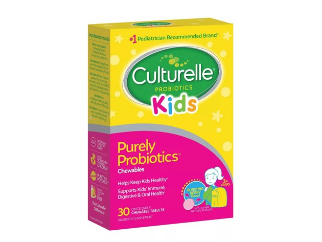 Culturelle Kids Purely Probiotic Dietary Supplement Chewable Tablets, 30 Count, Berry