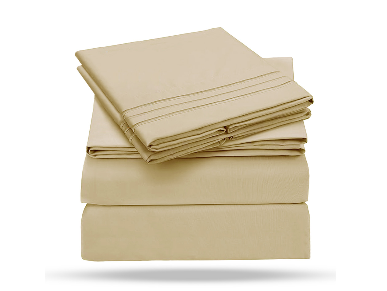 The Luxe 4-Piece Microfiber Bed Sheet Set (Camel/Twin)