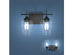 Costway 2-Light Wall Sconce Modern Bathroom Vanity Light Fixtures with Clear Glass Shade - Matte Black