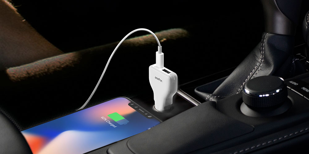 The VogDuo Car Charger Go will keep two devices ready to go.