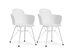 Costway Set of 2 Dining Chair Modern Petal-Shape Plastic Seat Metal Frame - White