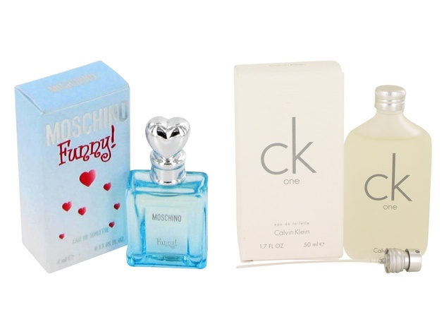 Gift set  Moschino Funny by Moschino Mini EDT .13 oz And a bottle of CK ONE Eau De Toilette Pour/Spray (Unisex) 1.7 oz