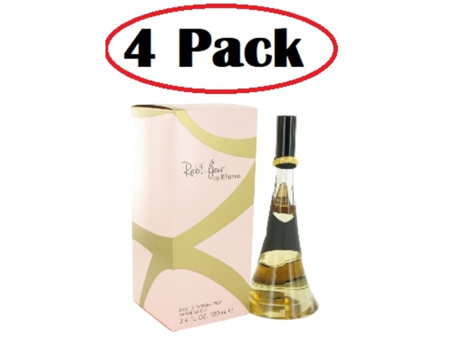 4 Pack of Reb'l Fleur by Rihanna Eau De Parfum Spray 3.4 oz