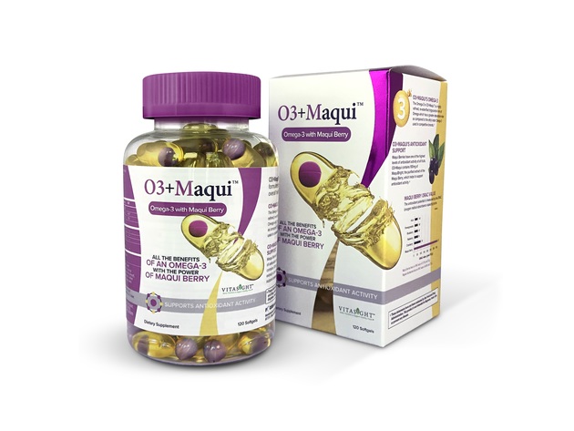 Omega 3 + Maqui Berry with added EPA & DHA essential fatty acids-rich in antioxidants, Supports Immune System, Joint, Heart, Skin & Brain Health-High potency 120 Softgels