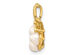 White Freshwater Cultured Pearl 3-4mm Pendant Necklace in 14K Yellow Gold with Chain