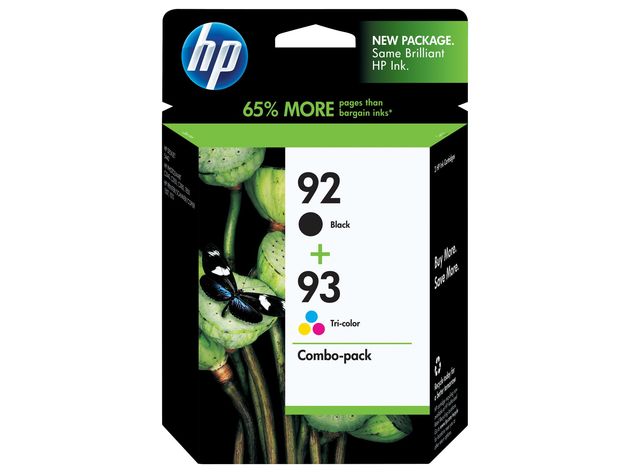 Hewlett-Packard 92-93 Ink Cartridges Combo Pack, Yields Approximately 220 Pages Black and Tri-Color Each (New Open Box)