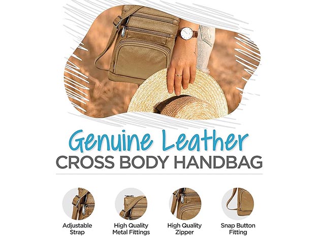 Krediz Leather Crossbody Bag for Women (Plus/Khaki)