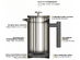 French Press 1L Insulated Coffee Maker Silver