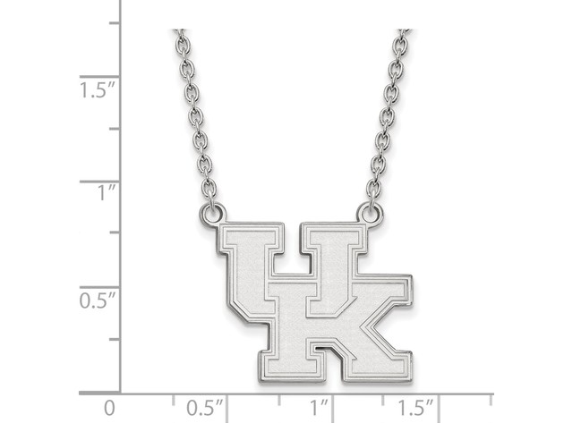 10k White Gold U of Kentucky Large 'UK' Pendant Necklace