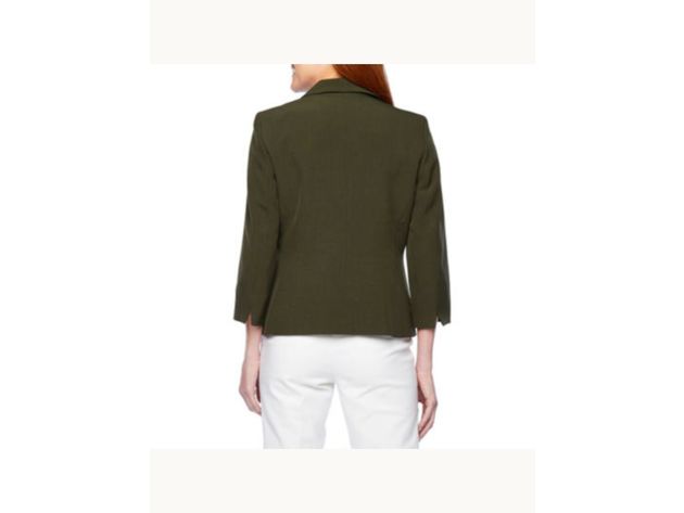 Kasper Women's 1 Button Shawl Collar Jacket Green Size 12