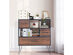 Costway Sideboard Storage Cabinet Multipurpose Display Unit w/Metal Leg & Drawers - Walnut