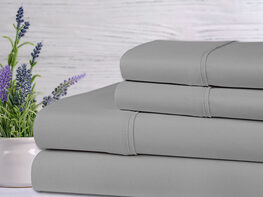 Bamboo 4-Piece Lavender Scented Sheet Set (Silver/Queen)