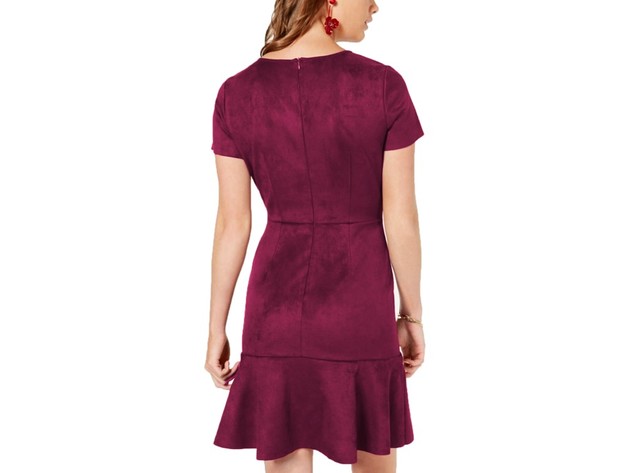 Rosie Harlow Women's Faux Suede Sheath Dress Burgundy Size Large |  StackSocial