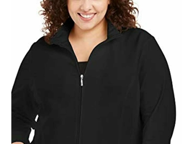 Karen Scott Women's Plus Size French Terry Jacket  Black Size 2 Extra Large