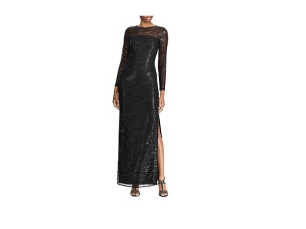 Ralph Lauren Women's Sequin Evening Gown Black Size 8