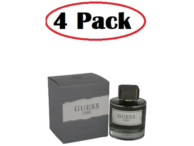4 Pack of Guess 1981 by Guess Eau De Toilette Spray 3.4 oz