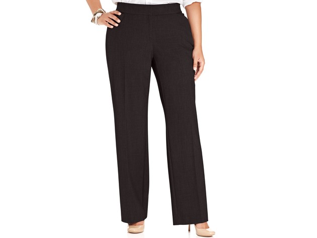 JM Collection Collection Plus & Petite Plus Size Curvy-Fit Straight-Leg Pants Brown Size 20