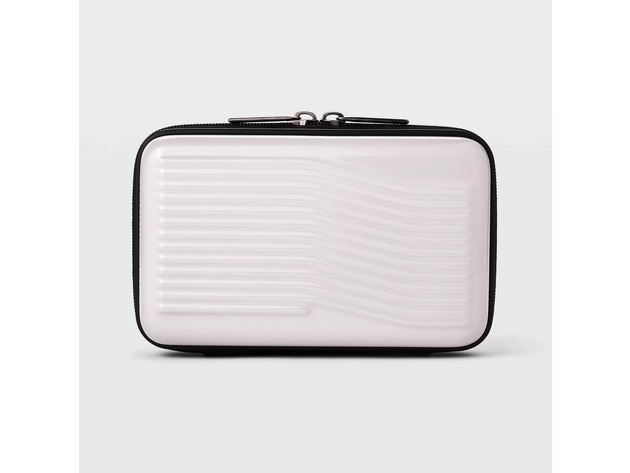 Open Story Hardside Miniature Travel Case with Elastic Mesh Pockets and Zipper Closure, Voilet Ice