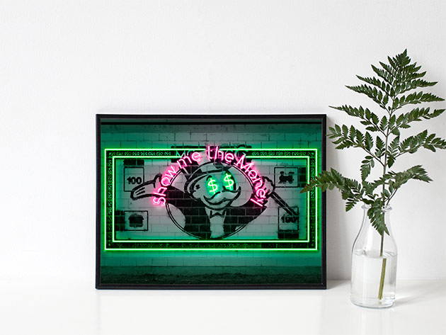 Octavian Mielu Neon Illusion Wall Art (Show Me The Money 16x12)