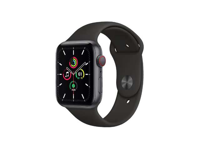 Apple Watch Series SE (2020) Aluminum With Silicone Band Refurbished Grade A - 44MM/Space Gray/GPS + Cellular