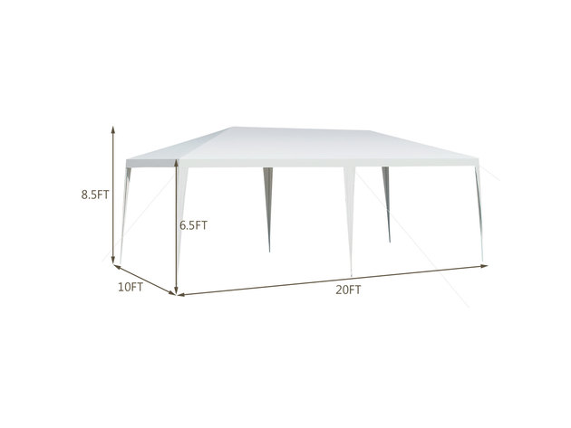 Costway 10'x20' Outdoor Party Wedding Tent Heavy Duty Canopy Pavilion - White