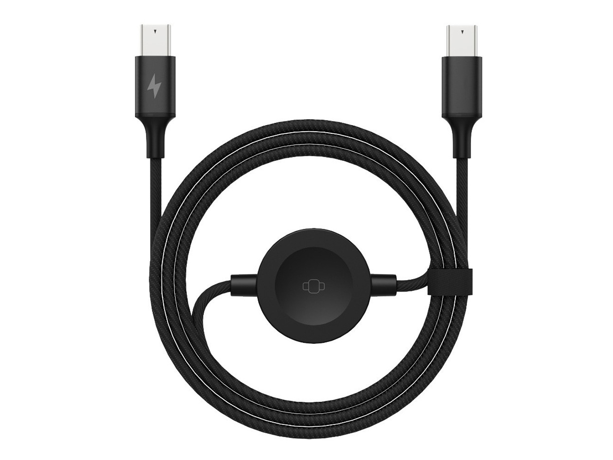 2-in-1 USB-C 65W Charging Cable with Built-in Apple Watch Charger (3-Pack)