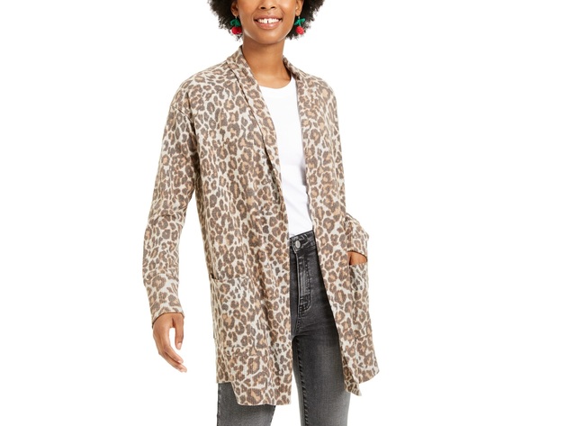 Hippie Rose Juniors' Cozy Cardigan Gray Size Medium