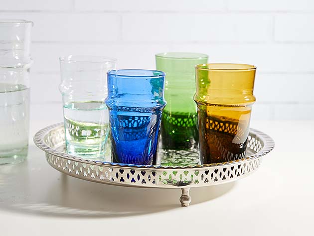 Moroccan Beldi 6-Piece Glassware Set (Green)