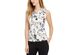 Calvin Klein Women's Printed Pleat-Neck Blouse White Size Medium