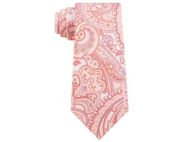 Michael Kors Men's Perfect Paisley Silk Tie Orange Size Regular