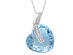 6.5 Carat (ctw) Blue Topaz Heart Pendant Necklace in 10K White Gold with Accent Diamonds