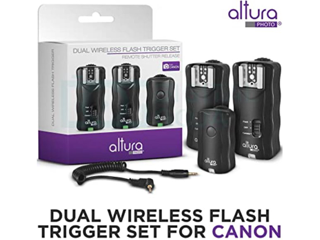 Altura Photo Wireless Flash Trigger for Canon w/Remote Shutter, 2 Trigger Pack (Like New, Damaged Retail Box)