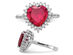 Lab Created 3.50 Carat (ctw) Ruby Heart Ring in Sterling Silver - 8