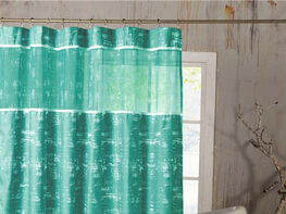 Ella Satin Look Microfiber Shower Curtain with Sheer Border