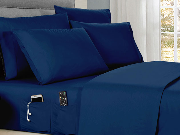 Kathy Ireland 6-Piece Smart Sheet Set (Navy/Queen)